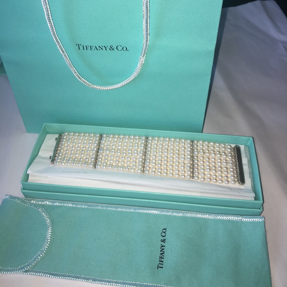 Tiffany & Co. 10 Strand Pearl Sterling Bracelet